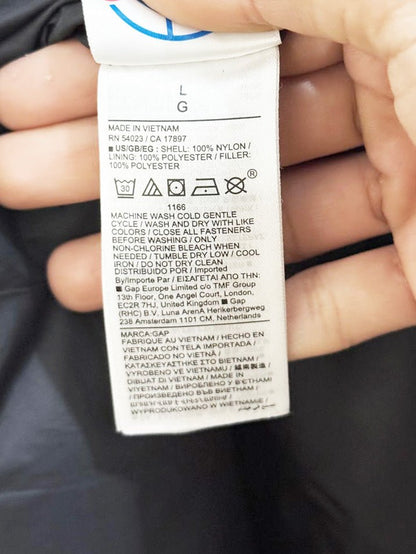 gap "big puff coat" snap button belted long puffer coat - good market thrift store