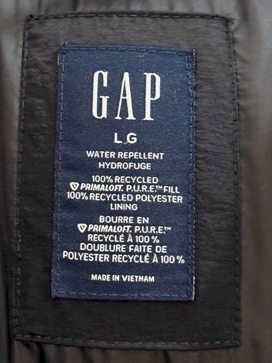 gap "big puff coat" snap button belted long puffer coat - good market thrift store