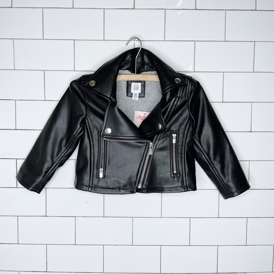 baby gap faux leather biker jacket - size 18-24M