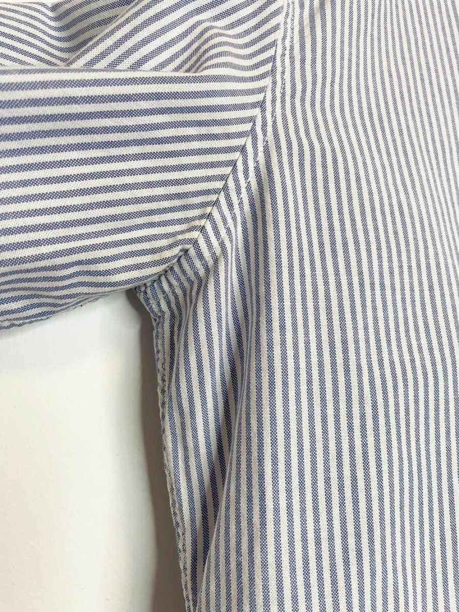 gap blue stripe boxy cropped sporty prep shirt | rework - good market thrift store