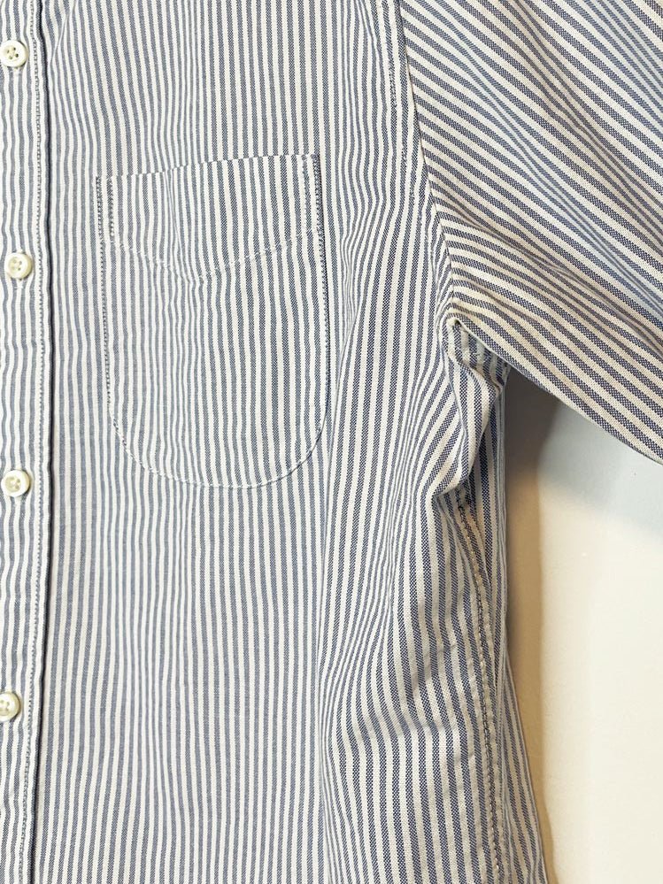 gap blue stripe boxy cropped sporty prep shirt | rework - good market thrift store