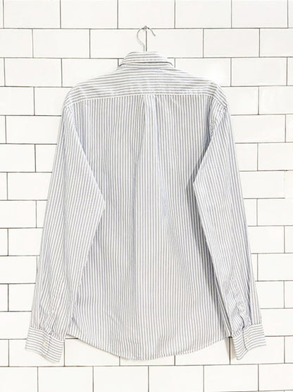 gap blue stripe full button shirt - good market thrift store