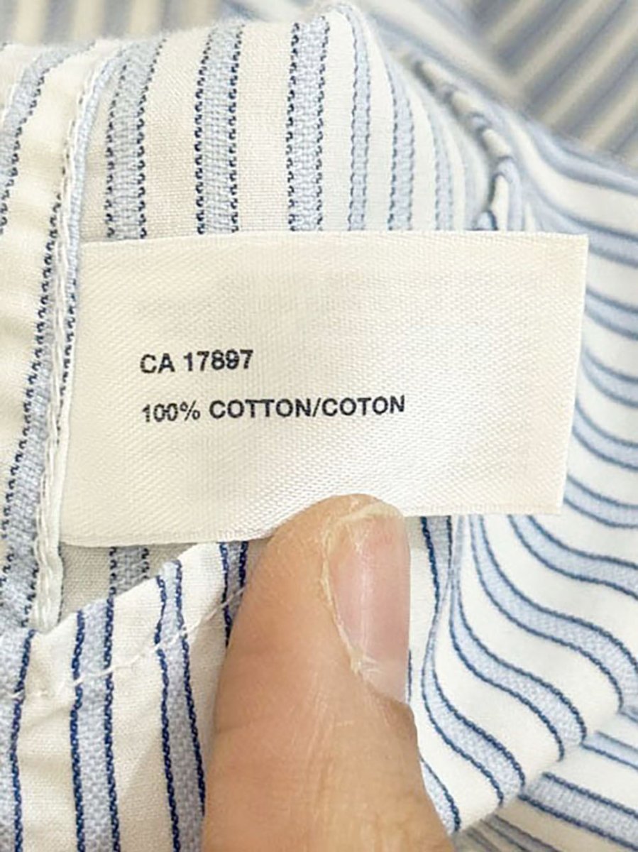 gap blue stripe full button shirt - good market thrift store