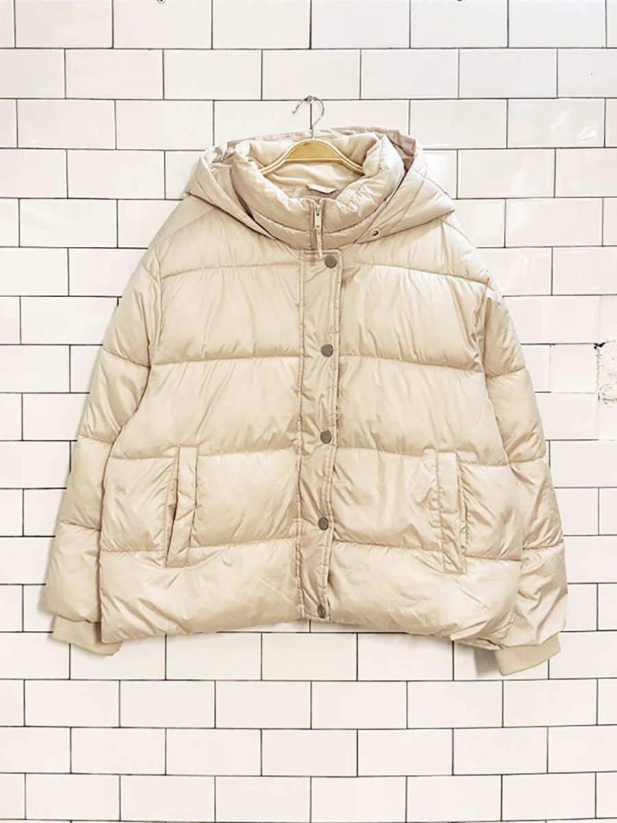 gap coldcontrol max water resistant hooded puffer jacket - good market thrift store