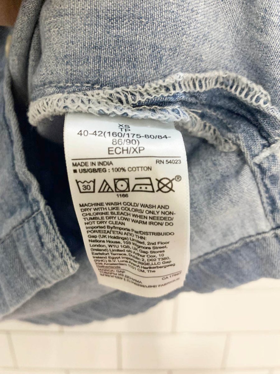 gap denim v - neck full button tee - good market thrift store