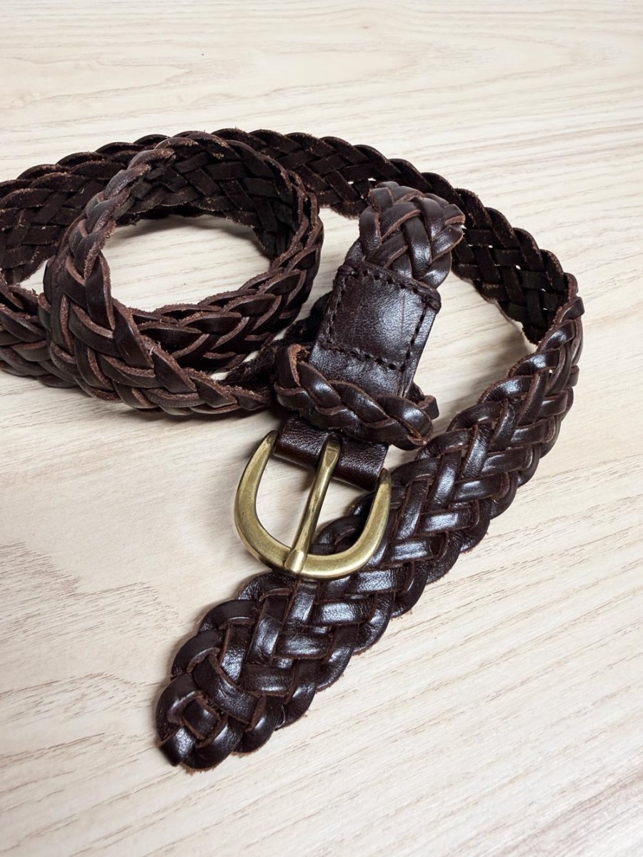 gap leather braided belt - good market thrift store