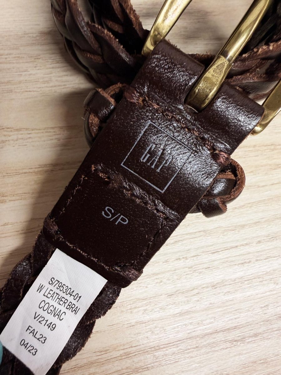 gap leather braided belt - good market thrift store