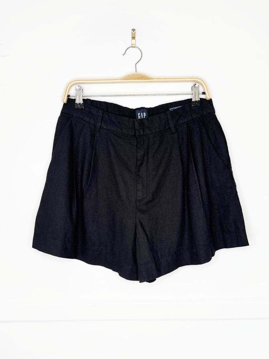 gap linen - blend 365 high rise pleated short - good market thrift store