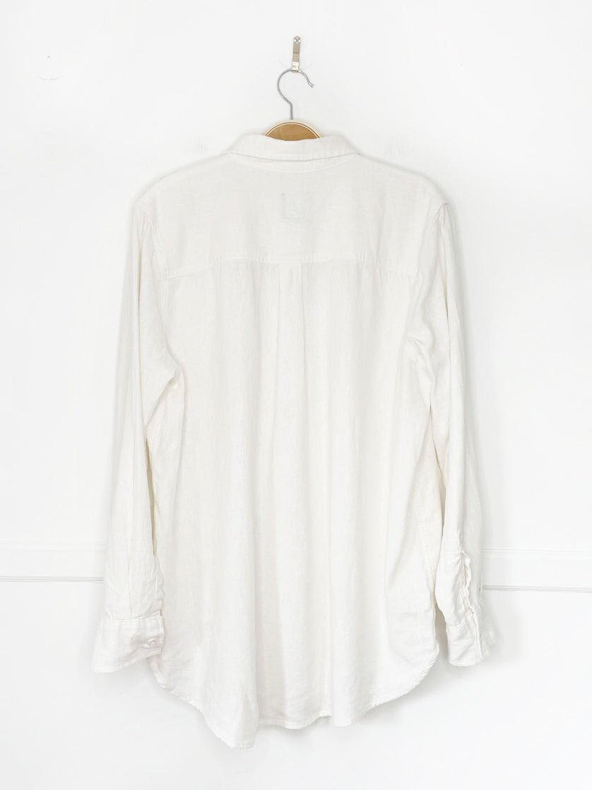 gap linen-blend soft sporty prep full button shirt - good market thrift store