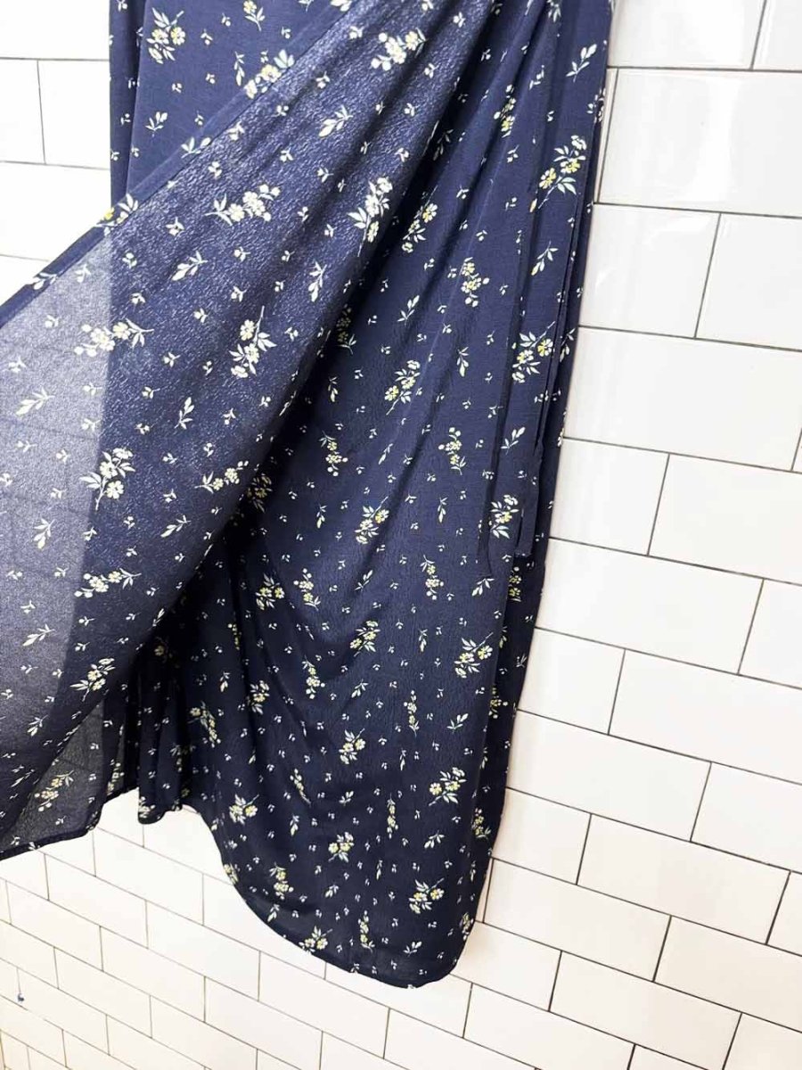 gap micro floral wrap tie waist midi skirt - good market thrift store