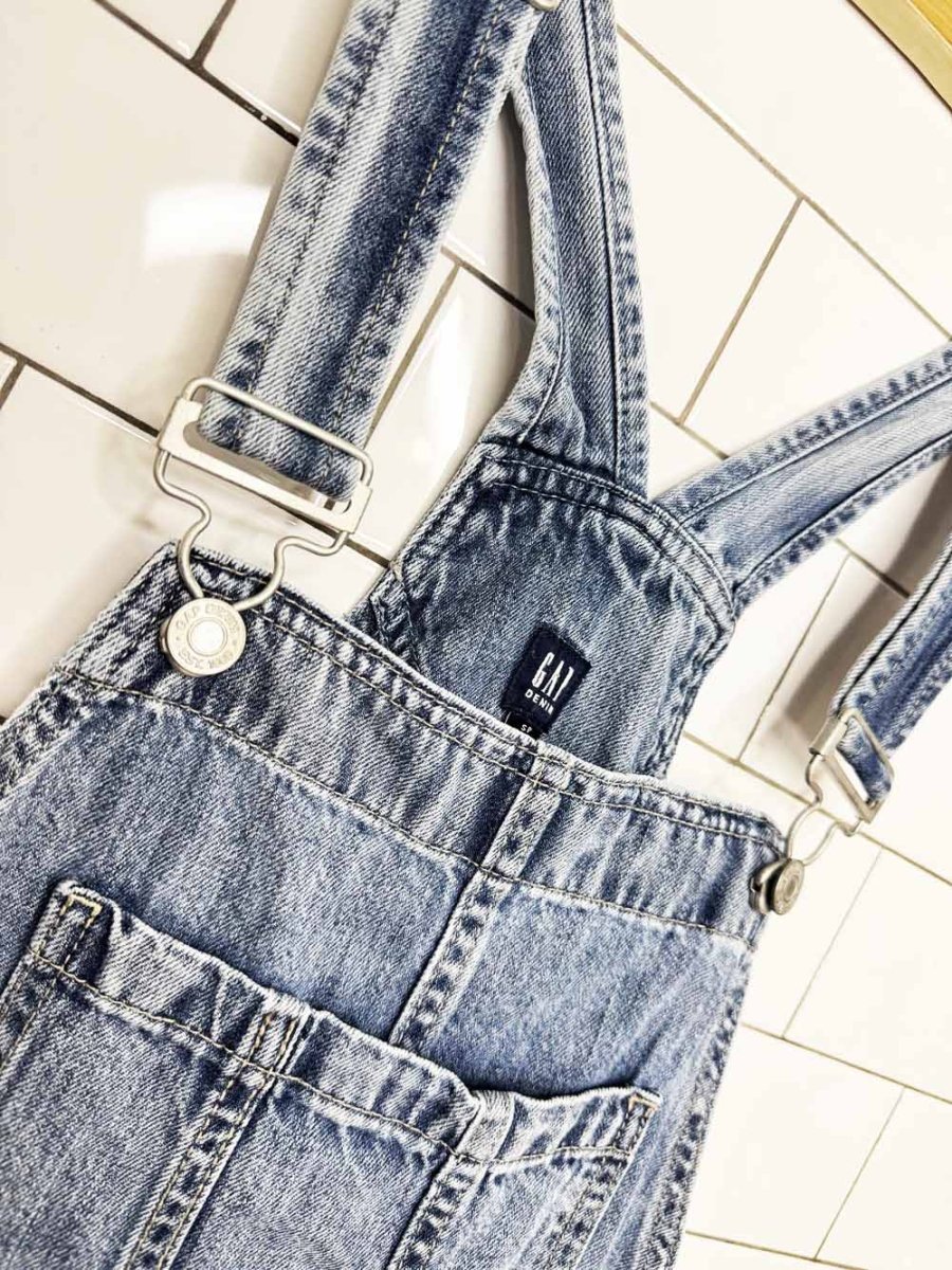 gap raw hem denim overall shorts - good market thrift store
