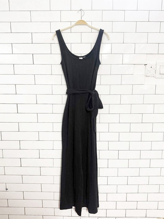 gap ribbed stretch belted wide leg jumpsuit - good market thrift store
