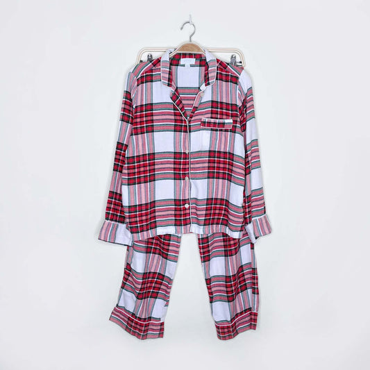 love by gap holiday plaid flannel pj set - size small