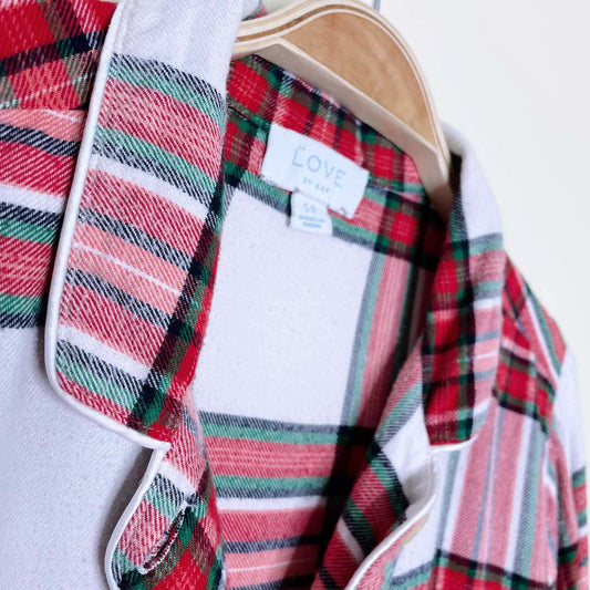 love by gap holiday plaid flannel pj set - size small