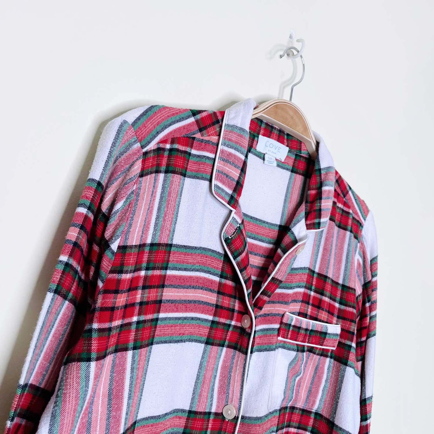 love by gap holiday plaid flannel pj set - size small
