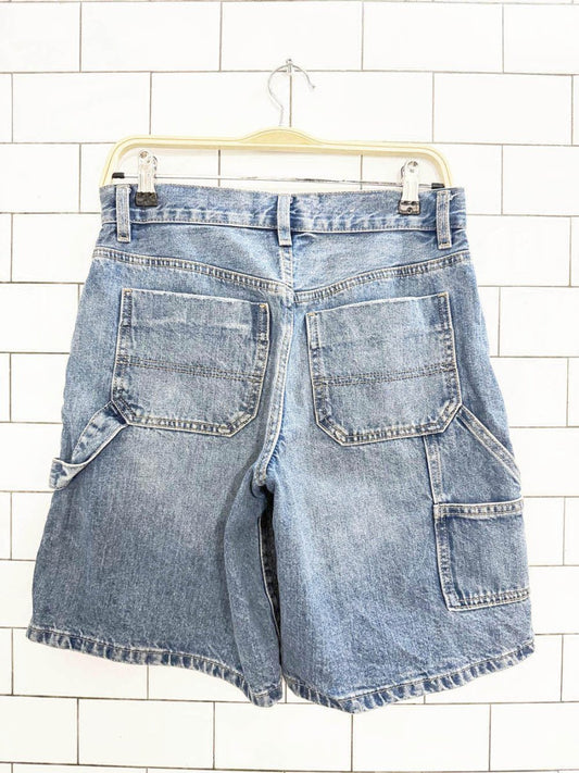 garage bermuda style skater long denim shorts - good market thrift store