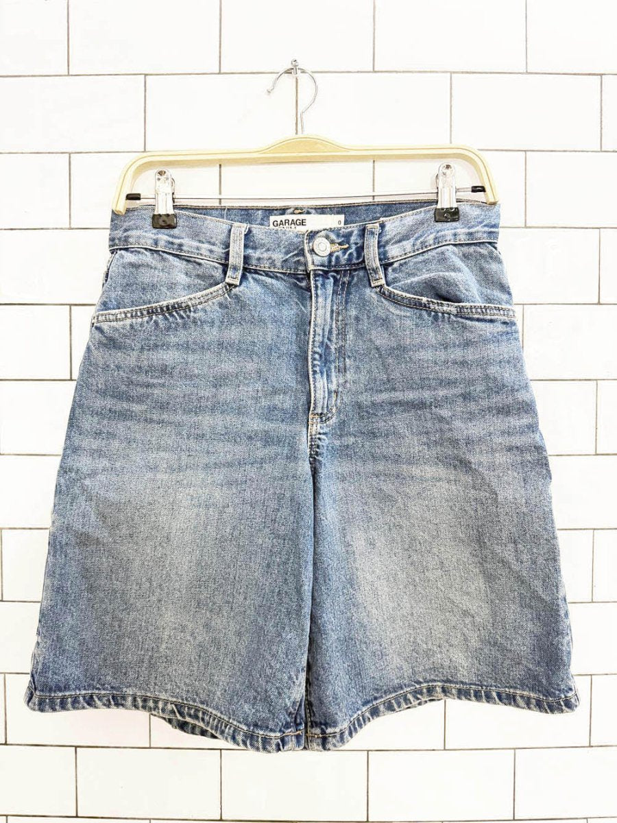 garage bermuda style skater long denim shorts - good market thrift store