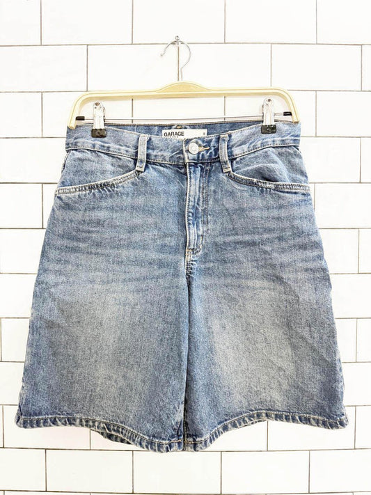 garage bermuda style skater long denim shorts - good market thrift store