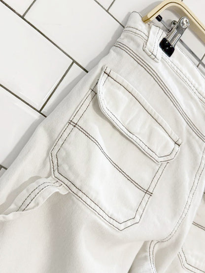 garage contrast stitch straight leg carpenter jeans - good market thrift store