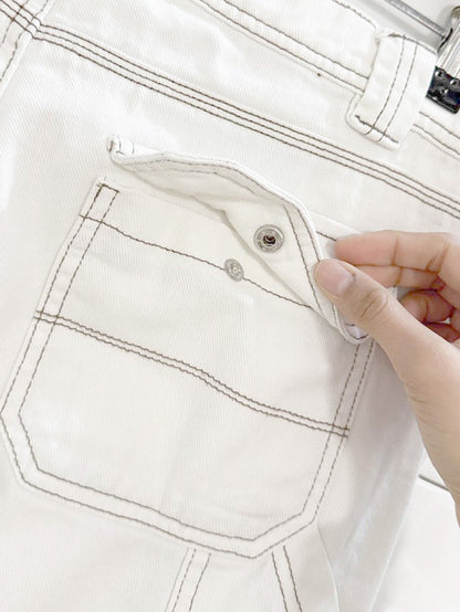 garage contrast stitch straight leg carpenter jeans - good market thrift store