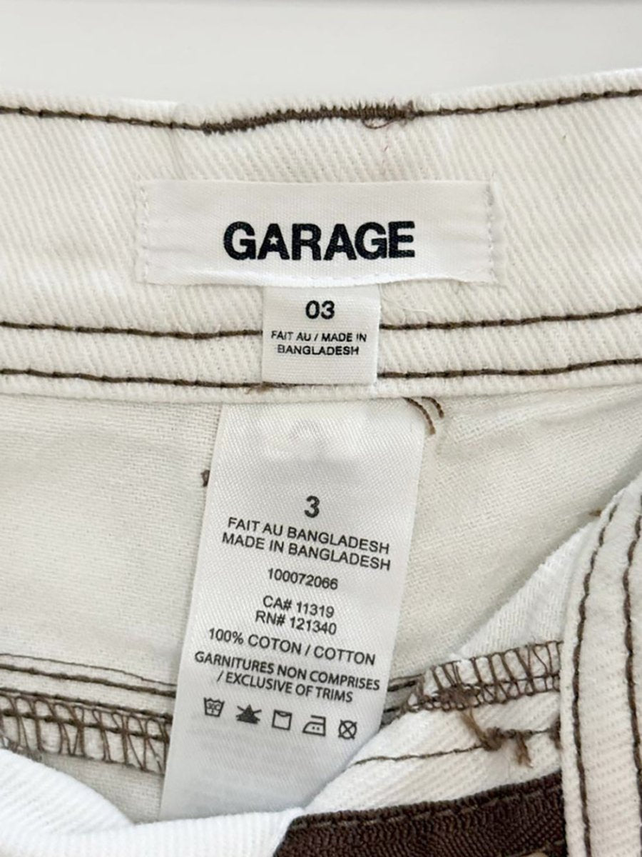 garage contrast stitch straight leg carpenter jeans - good market thrift store