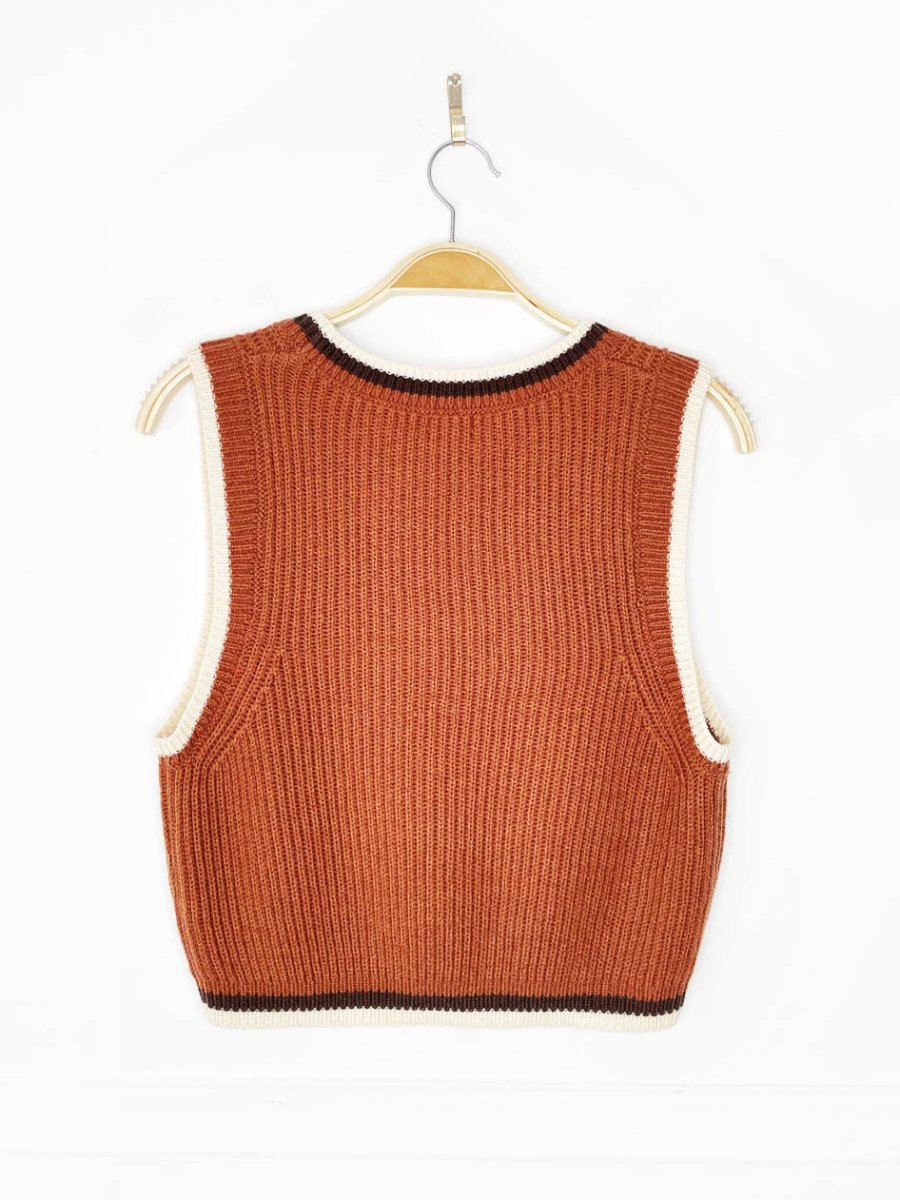 garage cotton - blend stripe trim knit vest top - good market thrift store