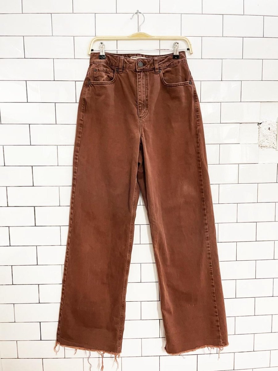 garage denim high rise wide leg raw hem jeans - good market thrift store
