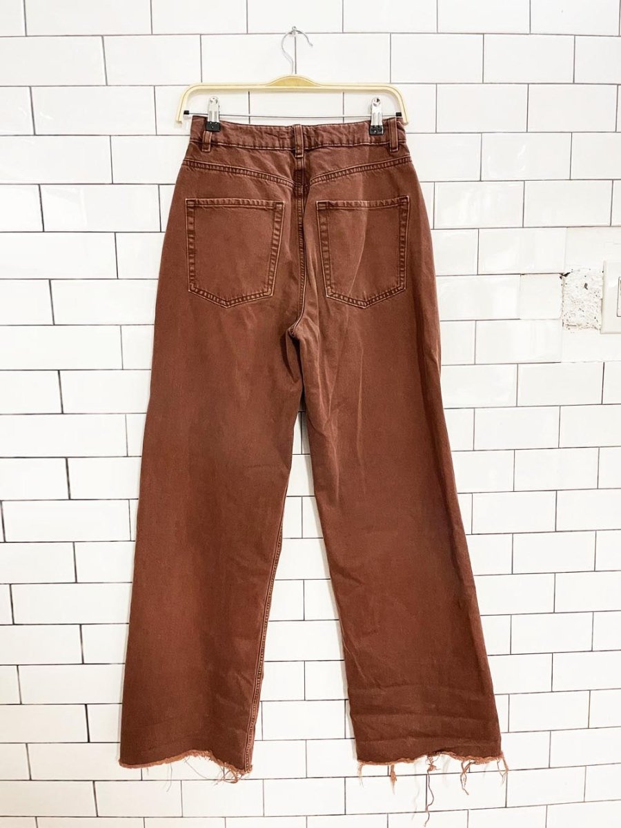 garage denim high rise wide leg raw hem jeans - good market thrift store