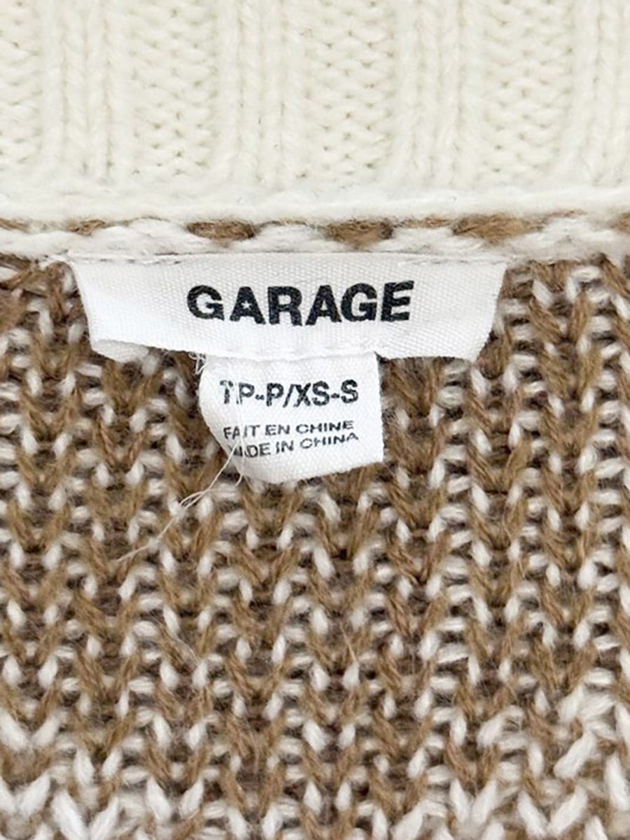 garage oversized argyle knit cardigan - good market thrift store