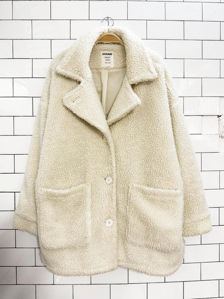 garage oversized sherpa teddy coat - good market thrift store