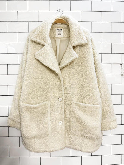 garage oversized sherpa teddy coat - good market thrift store