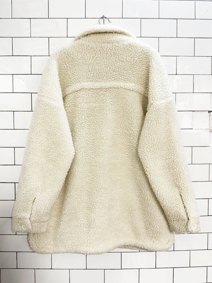 garage oversized sherpa teddy coat - good market thrift store