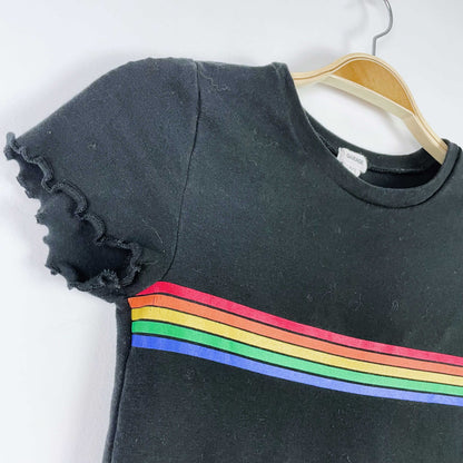 garage curly hem rainbow stripe tee
