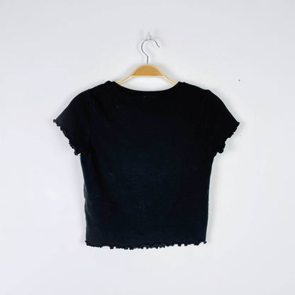 garage curly hem rainbow stripe tee