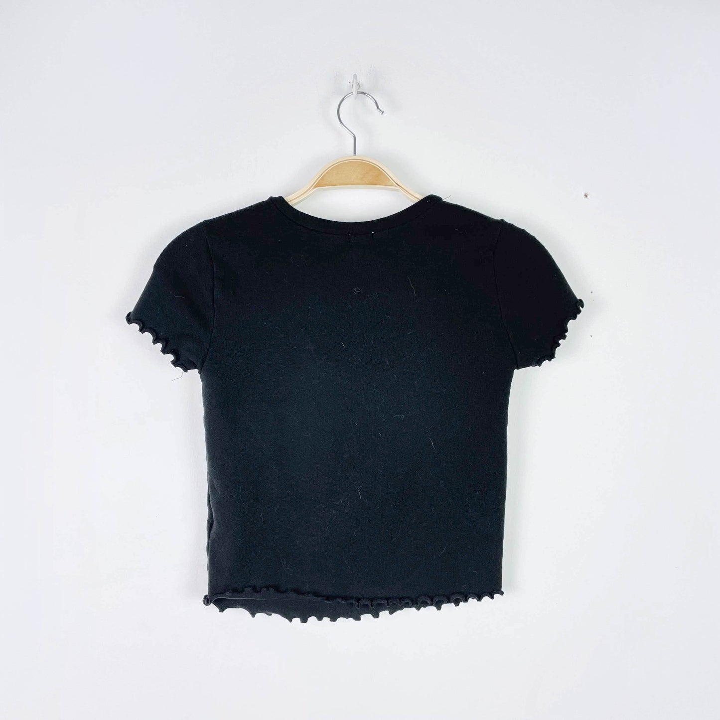 garage curly hem rainbow stripe tee