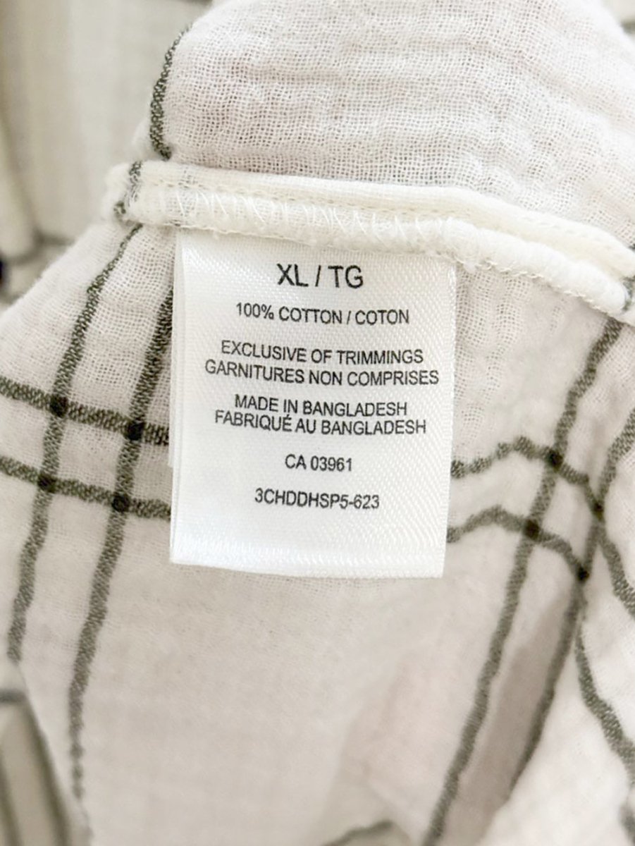 gauze cotton window pane plaid full button shirt - good market thrift store