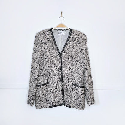 vintage gianfranco ferre silk tweed blazer jacket