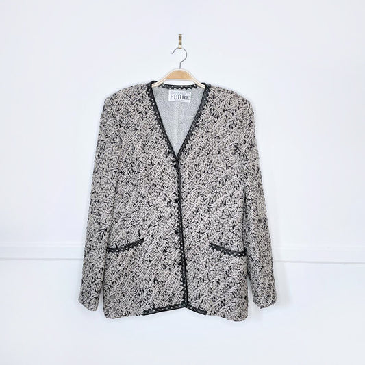 vintage gianfranco ferre silk tweed blazer jacket