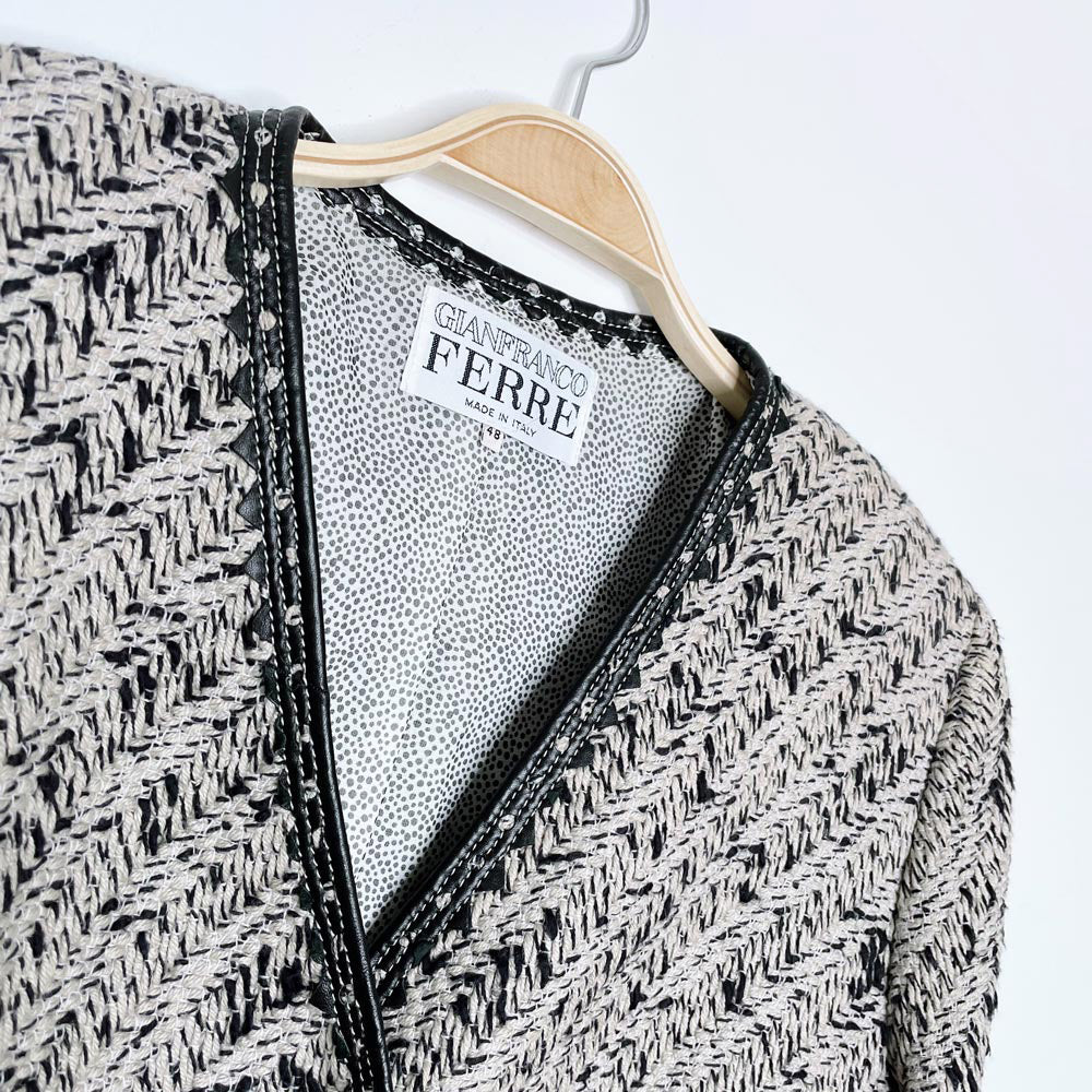 vintage gianfranco ferre silk tweed blazer jacket
