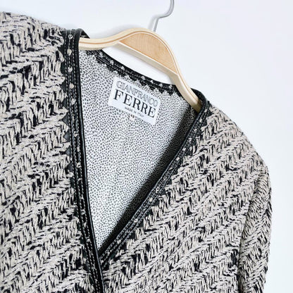 vintage gianfranco ferre silk tweed blazer jacket