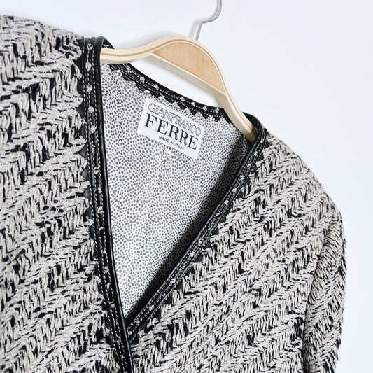 vintage gianfranco ferre silk tweed blazer jacket
