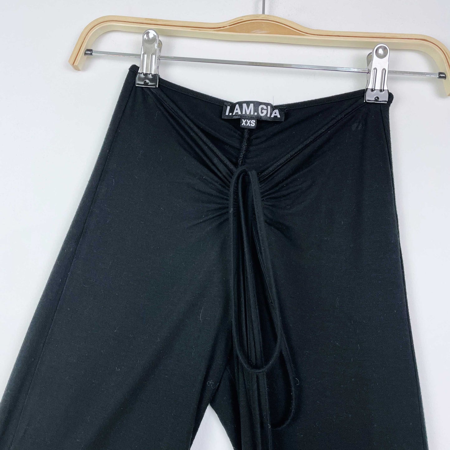 i.am.gia halo bamboo ruched tie pants - size xxs