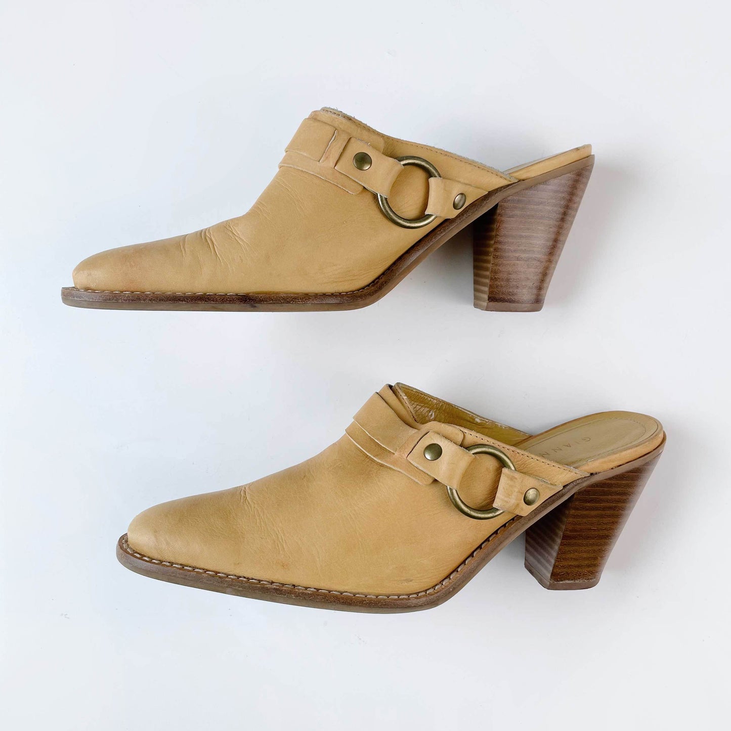 gianni bini western harness leather mule