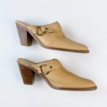 gianni bini western harness leather mule