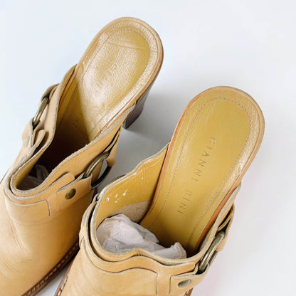 gianni bini western harness leather mule