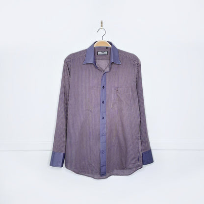 vintage giorgio armani contrast collar + cuffs striped shirt