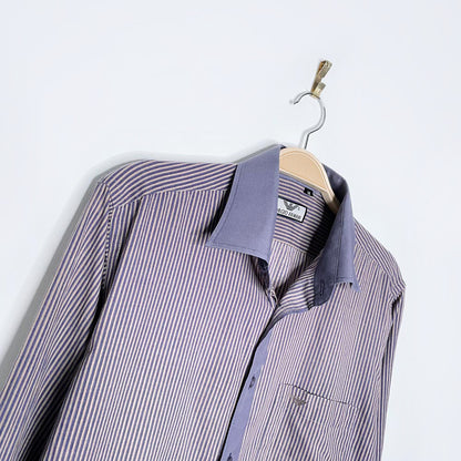 vintage giorgio armani contrast collar + cuffs striped shirt