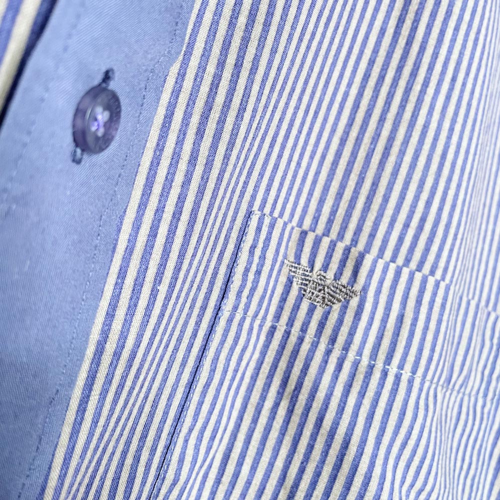 vintage giorgio armani contrast collar + cuffs striped shirt