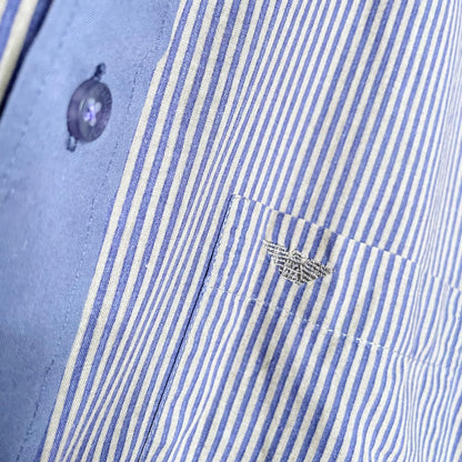 vintage giorgio armani contrast collar + cuffs striped shirt