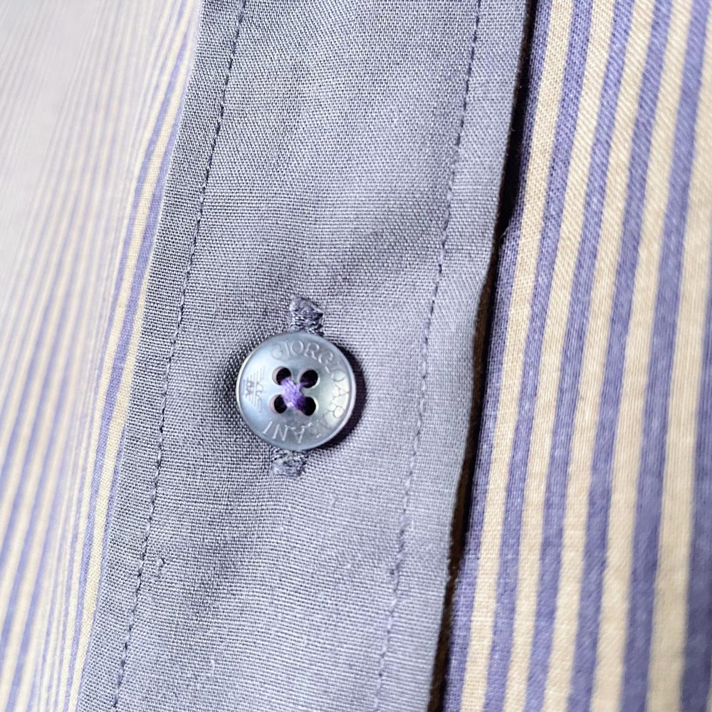 vintage giorgio armani contrast collar + cuffs striped shirt